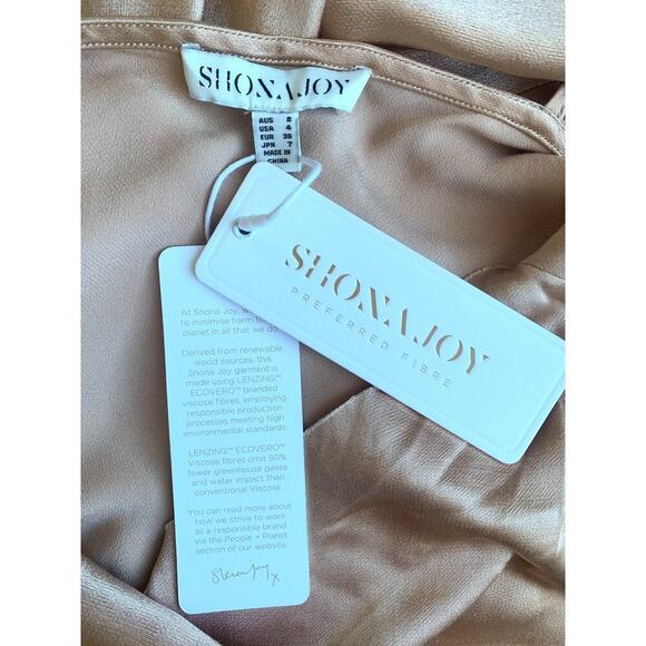 Shona Joy La Lune Bias Maxi Dress in Desert Rose Size 4 Cowl Neck Front Split - Picture 7 of 9